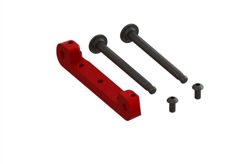 Arrma Front Upper Aluminum Suspension Mount CNC, Red: EXB