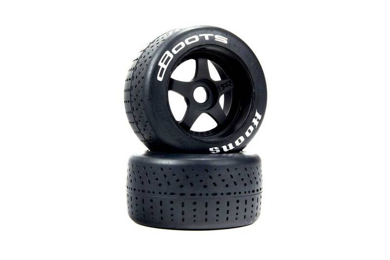 1/7 dBoots Hoons Rear 107 White Pre-Mounted Belted Tires, 17mm
