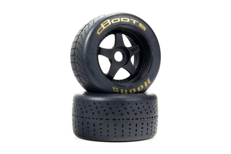 dBoots Hoons Rear 107 Gold Pre-Mounted Belted Tires, 17mm Hex