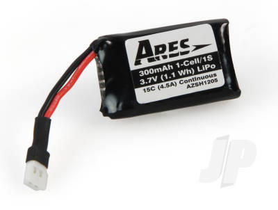 Battery LiPo 300mAh 1-Cell/1S 3.7V 15C, Micro A Connector (Ethos - Πατήστε στην εικόνα για να κλείσει