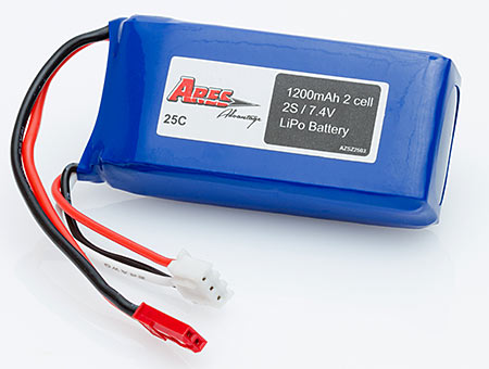 Ethos HD 1200 mAh 2-cell 7.4v 25C 2S Lipo Battery - Πατήστε στην εικόνα για να κλείσει