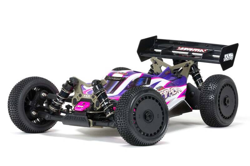 Arrma TLR Tuned TYPHON 1/8 4WD Roller Buggy, Pink/Purple - Πατήστε στην εικόνα για να κλείσει