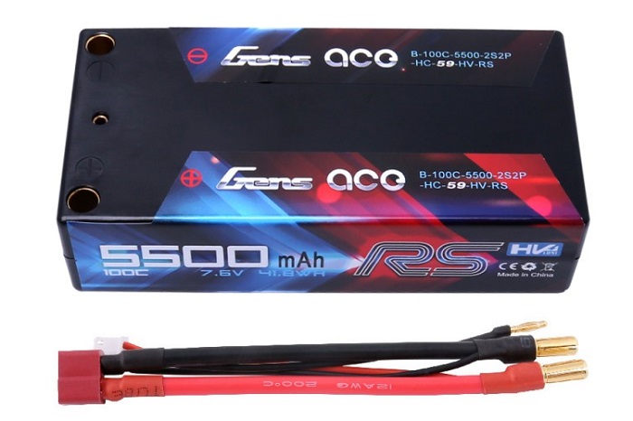 Gens ace 5500mAh 7.6V High Voltage100C 2S2P Racing Series Shorty