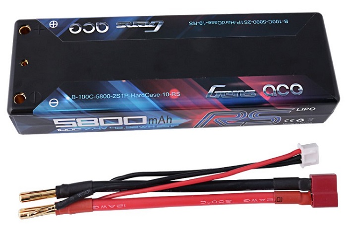 Gens ace 5800mAh 7.4V 100C 2S1P HardCase RC Car Lipo Battery