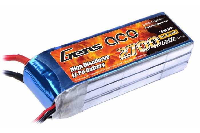 Gens ace 2700mAh 11.1V 25C 3S1P Lipo Battery Pack with XT60 Plug