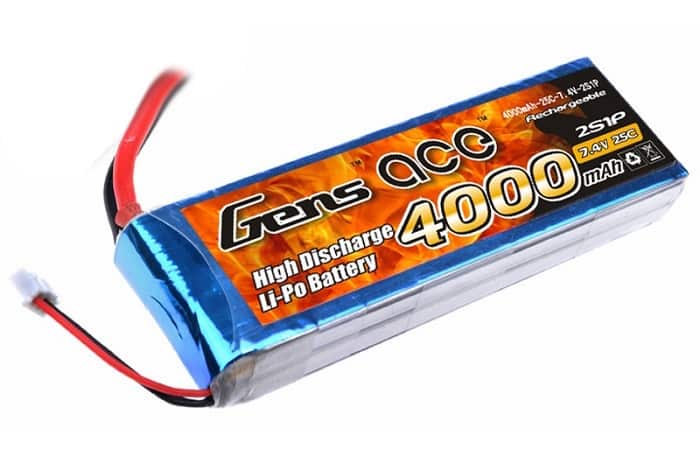 Gens ace 4000mAh 7.4V 25C 2S1P Lipo Battery Pack