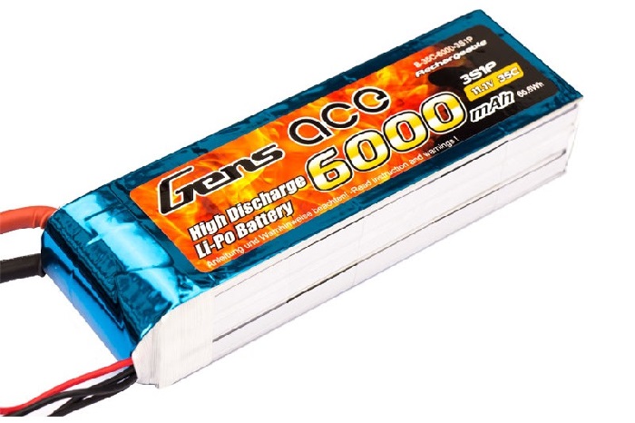 Gens ace 6000mAh 11.1V 35C 3S1P Lipo Battery - Πατήστε στην εικόνα για να κλείσει