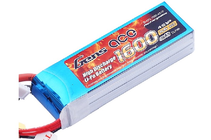 Gens Ace 1600mAh 14.8V 40C 4S1P Lipo Battery Pack