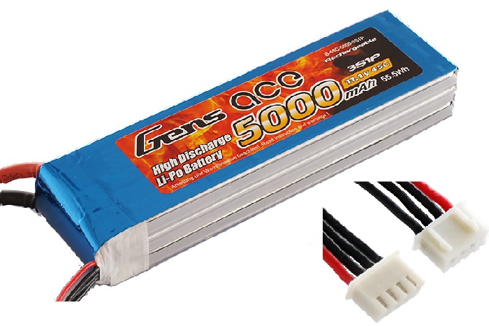 Gens ace 5000mAh 11.1V 45C 3S1P lipo battery