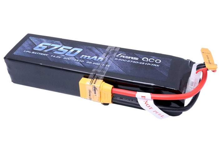 Gens ace 6750mAh 14.8V 50C 4S1P Lipo Battery Pack with XT90