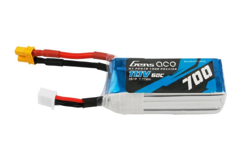 Gens ace 700mAh 11.1V 60C 3S1P Lipo Battery Pack with XT30 plug