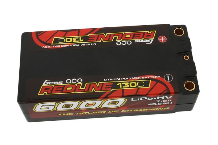 Gens ace Redline Series 6000mAh 7.6V 130C 2S2P HardCase Lipo