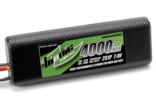 Bionic Batteries 'Car 30C' 4000mAh 2S1P 7,4V LiPo Battery with T