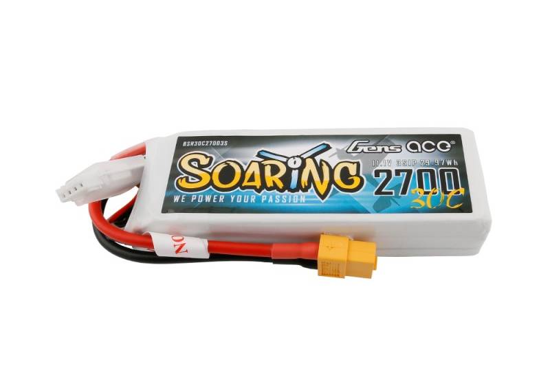 Gens ace Soaring 2700mAh 11.1V 30C 3S1P LiPo Battery Pack XT60