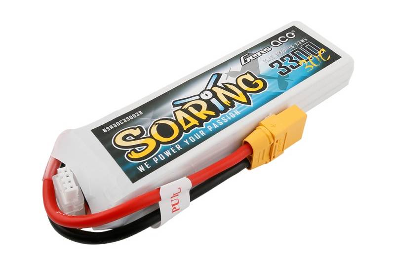 Gens ace Soaring 3300mAh 11.1V 30C 3S1P Lipo Battery Pack XT90