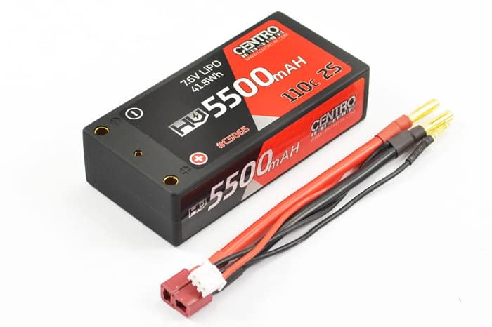 CENTRO HV 2S 5500MAH 7.6V 110C HARDCASE SHORTY LIPO BATTERY