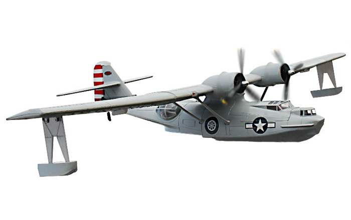 Dynam PBY Catalina 1470mm ARTF Twin Engine RC Seaplane - Grey - Πατήστε στην εικόνα για να κλείσει