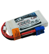 DualSky 7.4V, 1300mAh, 2S1P, 5C charge LiPo Battery