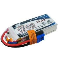 DualSky 11.1V, 1700mAh, 3S1P, 5C charge LiPo Battery