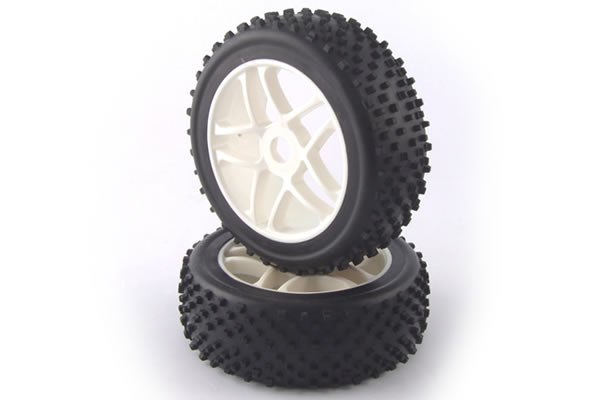 Fastrax 1/8th Buggy Premounted 'Chip Block' Tyres on Split Spoke