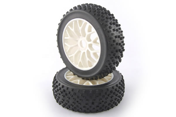 Fastrax 1/8th Buggy Premounted 'Maths' Tyres on Y Spoke Wheels