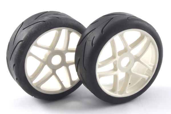 1/8 On-Road Pre-Mounted Slick Tyres on 'Split Spoke' Wheels-2