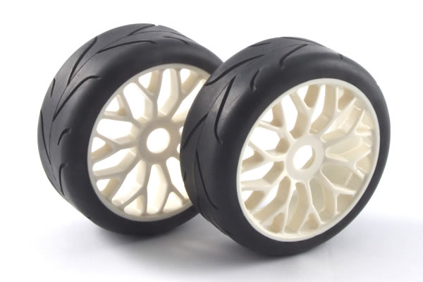 Fastrax 1/8th On-Road Pre-Mounted Slick Tyres on 'Y Spoke' Wheel - Πατήστε στην εικόνα για να κλείσει