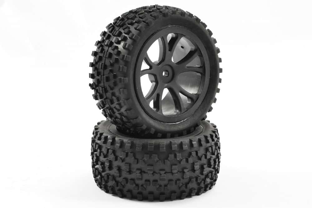 FASTRAX 1/10 MOUNTED CUBOID BUGGY REAR TYRES 10-SPOKE
