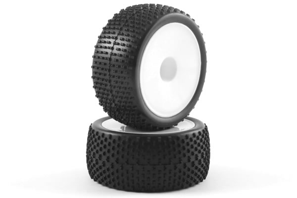Fastrax 'H' 1/10th Buggy Rear Tyres Pre-Mounted on Dish Wheels (