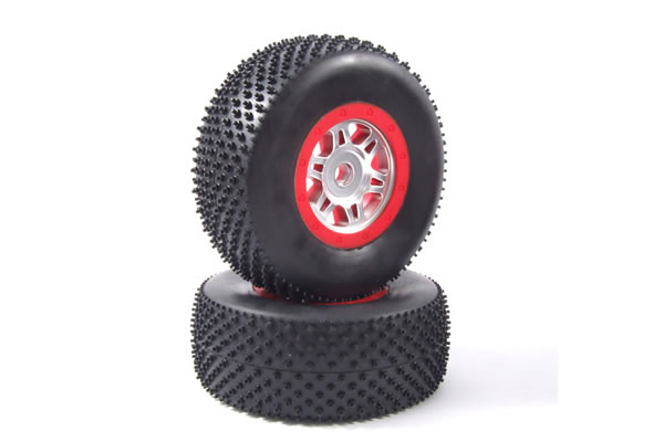 Bullseye SC 1/10th Tyres Pre-mounted on Front Replica Beadloc Wh