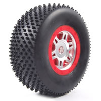 Bullseye SC 1/10th Tyres Pre-mounted on Replica Beadloc Wheels f