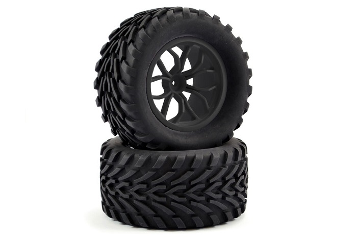 FASTRAX 1/10 MEGA-V TRUCK TYRE MOUNTED ON 12-SPOKE (12MM HEX)