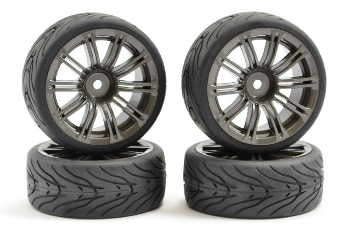 Fastrax 'Street/Tread' 1/10 Tyres Pre-Mounted on Gun Metal 20 Sp - Πατήστε στην εικόνα για να κλείσει