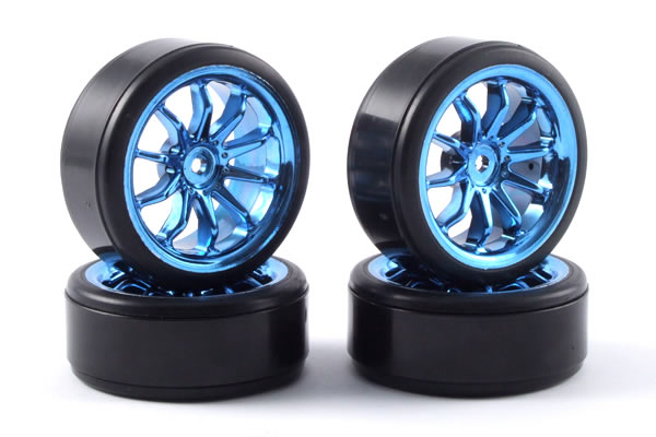 Fastrax 10-Spoke Drift Wheel & Tyre Set (4 Λάστιχα) - Blue