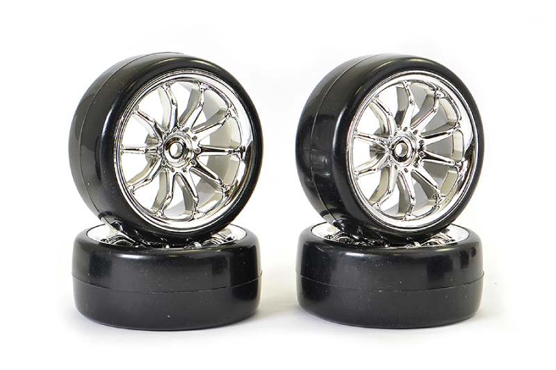 FASTRAX 1/10 STREET/DRIFT 10SP SCALE WHEEL & V2 TYRE - Click Image to Close