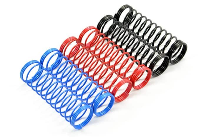 FASTRAX 1/10TH 95MM SPRING SET SOFT/BLUE,MED/RED, HARD / BLACK