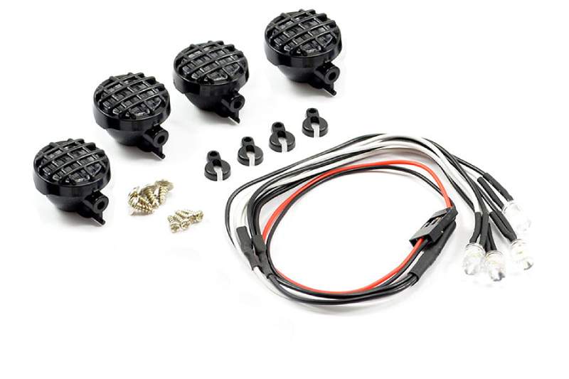 FASTRAX LIGHT SET W/LED,LENSES WIRE CONNECTOR 4PC - ROUND