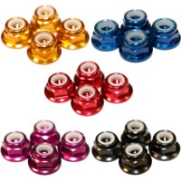 M4 Gold FLANGED LOCKNUTS 4PCS (Αξεσουάρ) - Πατήστε στην εικόνα για να κλείσει