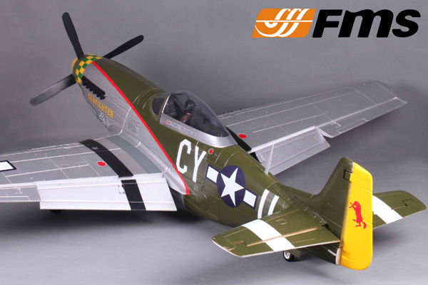 FMS P51 Mustang V8 1400 Series ARTF Electric Warbird - Gun Fight