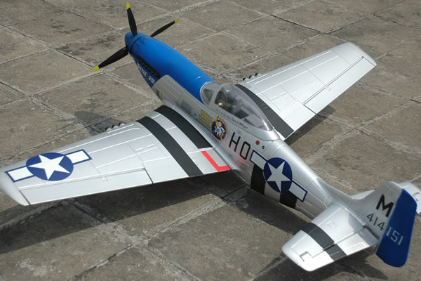 FMS WWII P51D Mustang V2 1400 Series Electric ARF Aircraft with