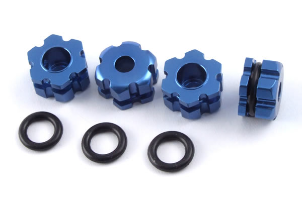 FTX Outrage/Rampage Aluminium Wheel Hub Hex - Blue - Πατήστε στην εικόνα για να κλείσει