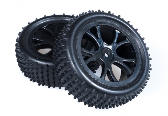 FTX Front Buggy Wheel and Tyre Set Black - Vantage - Πατήστε στην εικόνα για να κλείσει