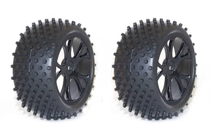 FTX Rear Buggy Wheel and Tyre Set Black - Vantage - Πατήστε στην εικόνα για να κλείσει