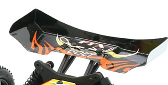 FTX COLT BUGGY TAIL WING BLACK/ORANGE - Click Image to Close