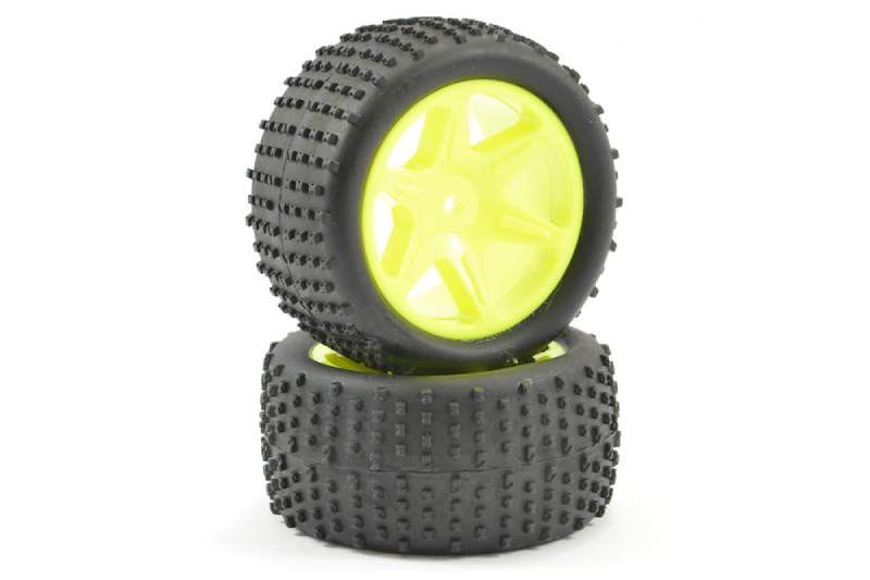 FTX COMET BUGGY REAR MOUNTED TYRE & WHEEL YELLOW - Πατήστε στην εικόνα για να κλείσει