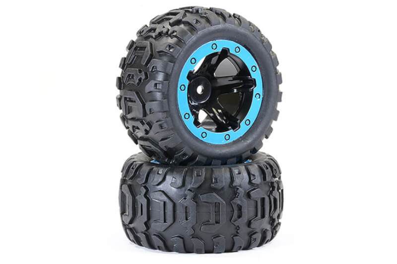 FTX TRACER MONSTER TRUCK BLUE WHEEL/TYRES COMPLETE (PR)