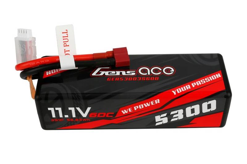 Gens ace 5300mAh 11.1V 60C 3S1P HardCase 15# Lipo Battery T-plug
