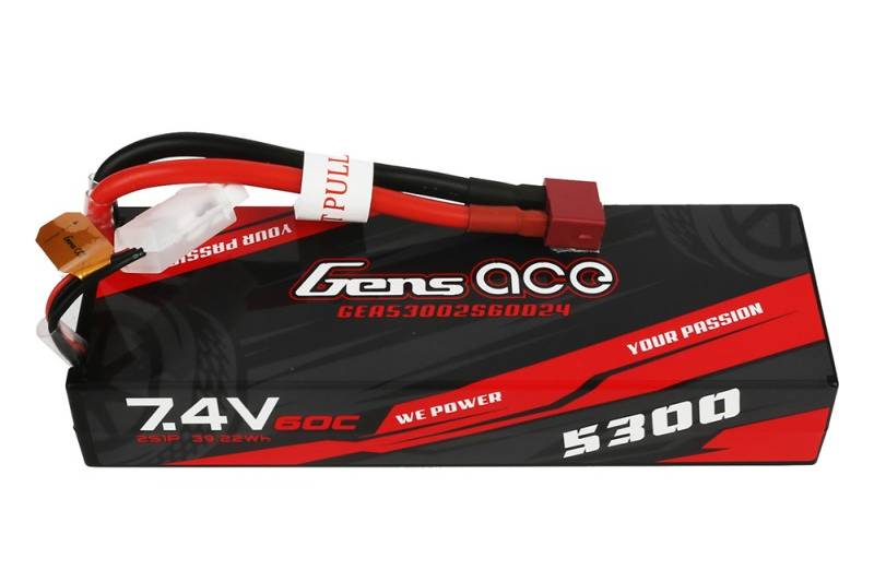 Gens ace 5300mAh 7.4V 2S1P 60C car Lipo Battery Pack Hardcase