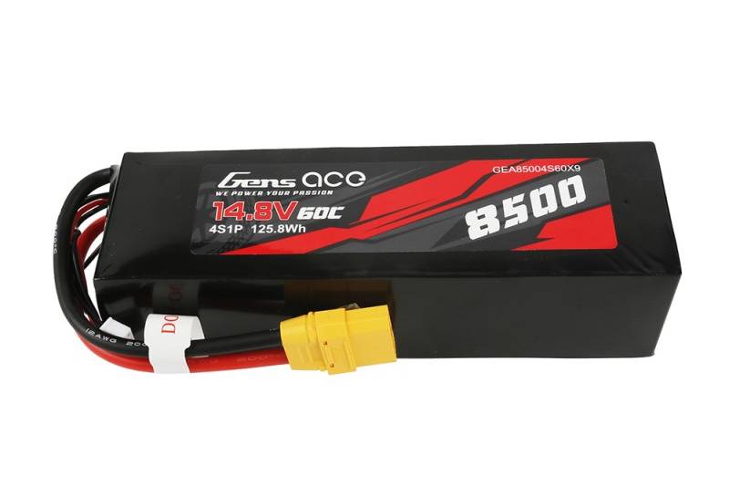 Gens ace 8500mAh 14.8V 60C 4S1P Lipo Battery Pack XT90 - Click Image to Close