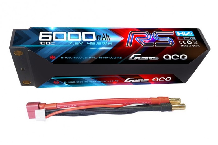 Gens ace 6000mAh 7.6V High Voltage100C 2S1P Series with Black Ha